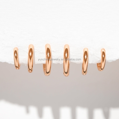 Серебряные ювелирные изделия Минималист 18K Золото 9MM 11MM 13MM Hoop Set для FedEx DHL UPS TNT EMS Shipping