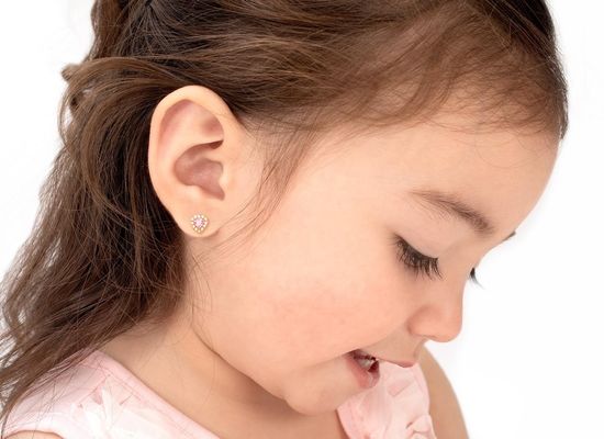 925 Стерлинговые серебряные сердечные розовые и белые серебряные серёжки CZ Stud для детских ювелирных украшений