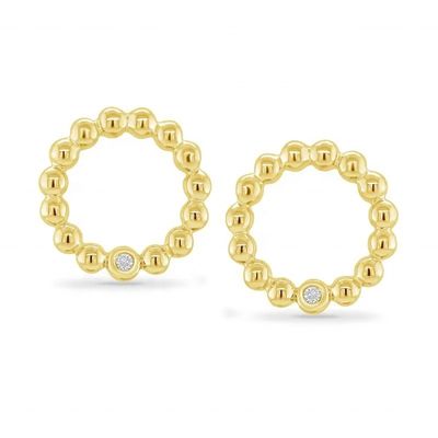 925 Стерлинговое серебро женские круглые формы безель установки солитарные подбородок серьги с индивидуальными вариантами размера