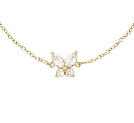 14K позолоченный Бабочка браслет в 925 Стерлинг серебро с 50 штук MOQ