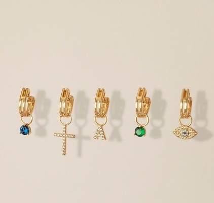 Логотип 925 и персонализированный Mini 18K Gold Initial Charm 925 Sterling Silver Личный подвесок