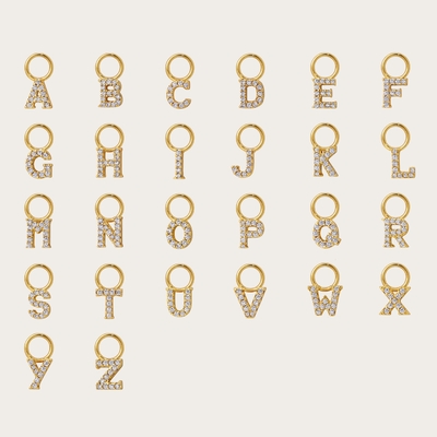 Логотип 925 и персонализированный Mini 18K Gold Initial Charm 925 Sterling Silver Личный подвесок