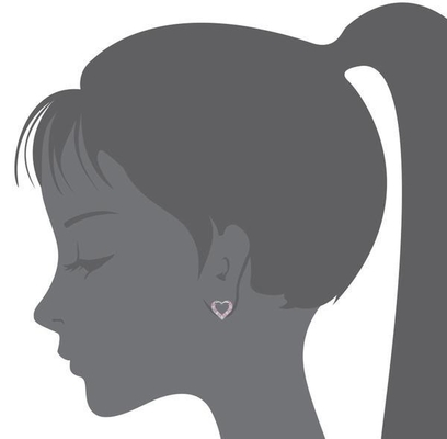 Микро вставка сердца розовые задние серьги для детей в 925 Sterling серебра