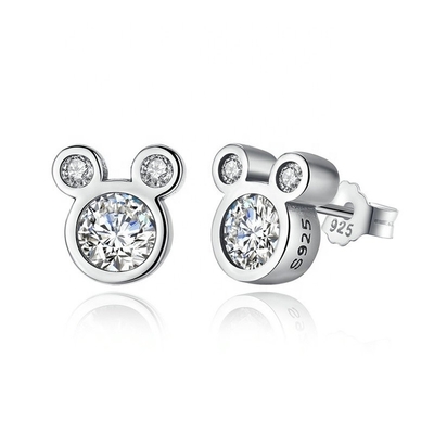 Третья сторона оценивает сертификат Дети Ювелирные изделия 925 Sterling Silver Mouse Earrings
