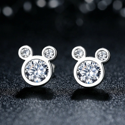 Третья сторона оценивает сертификат Дети Ювелирные изделия 925 Sterling Silver Mouse Earrings