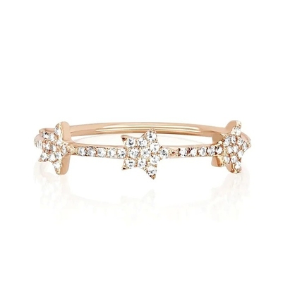 18K золотой серебряный серебряный CZ Звездные кольца для женщин Micro Pave Setting Certified