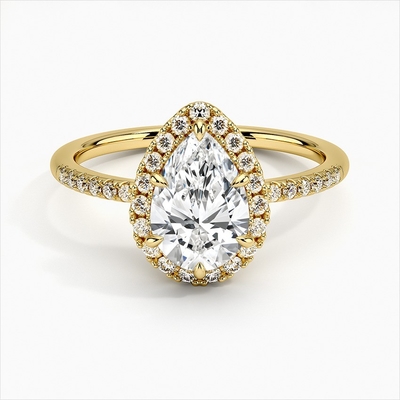 925 Sterling Silver Halo Белозолотые обручальные кольца