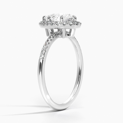 925 Sterling Silver Halo Белозолотые обручальные кольца