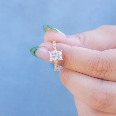 Винтажный ручной 18K золотой багет резанный камень обручальное кольцо Винтажный стиль для женщин