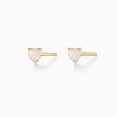 Опальный сердечный серьг 925 серебряный деликатный 18K золотой
