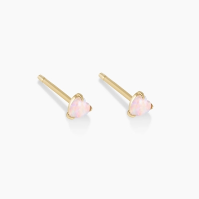 Опальный сердечный серьг 925 серебряный деликатный 18K золотой