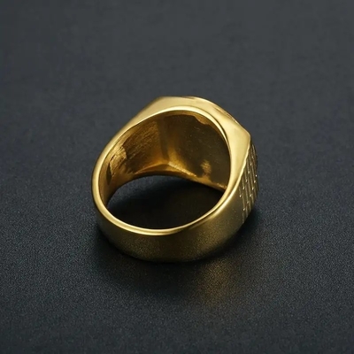 Корона 18K золотой кольцо квадратный унисекс ручной белый кристаллический кольцо