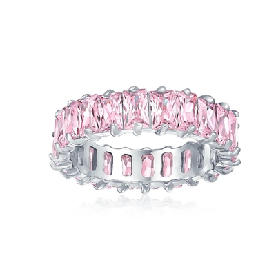 Прозрачное изумрудное кольцо CZ Infinity Wedding Band 925 Silver Infinity Wedding Rings