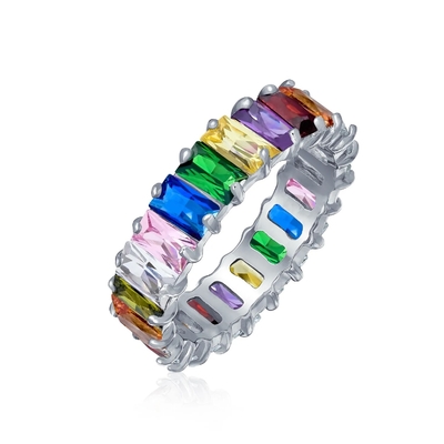 Прозрачное изумрудное кольцо CZ Infinity Wedding Band 925 Silver Infinity Wedding Rings