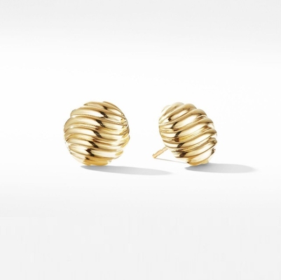 OEM скульптурные кабельные серьги 18K позолоченные стальные серьги