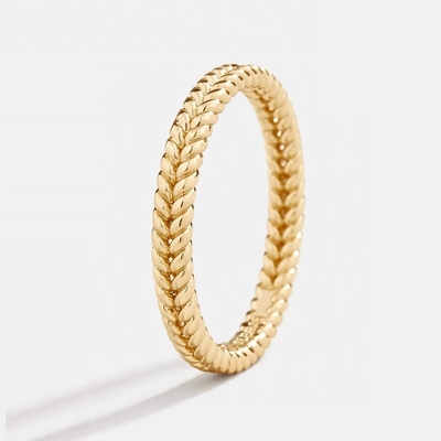 Прекрасные ювелирные изделия 18K золото покрытое 925 Sterling серебряный пшеничный кольцо для женщин