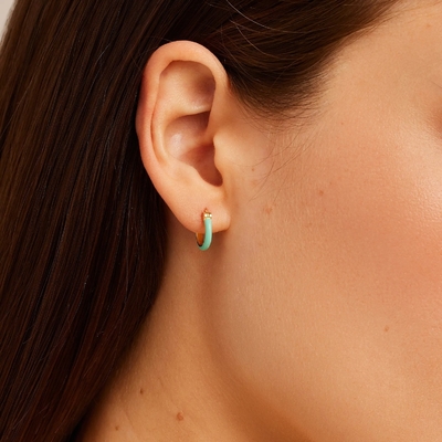 Цветные 925 серебряные серьги 18K золотые серьги