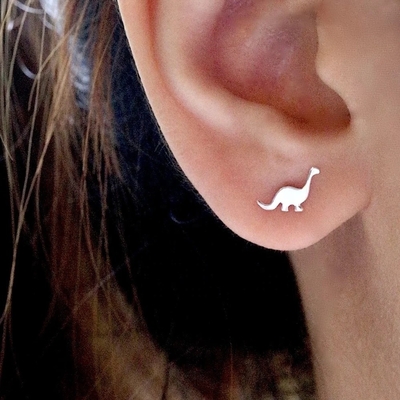 Детские золотые серьги для динозавров 925 Sterling Silver Mini