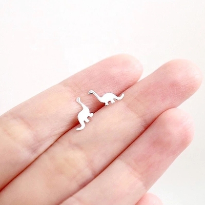 Детские золотые серьги для динозавров 925 Sterling Silver Mini