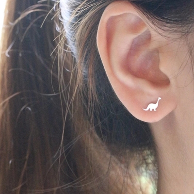Детские золотые серьги для динозавров 925 Sterling Silver Mini