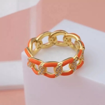 925 Sterling Silver Twist Ring Золото покрытые эмалированные женские обручальные кольца