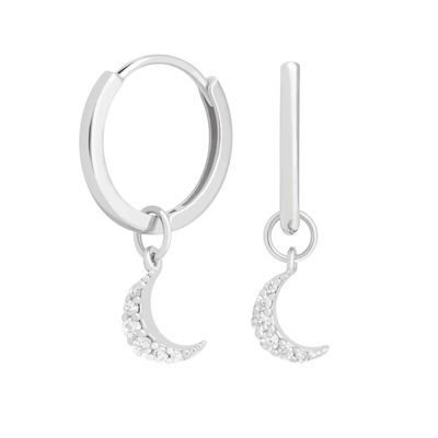 Кольца Dangle Moon Hoop 925 серебряные для женщин Бразильское золото покрытое 18K ювелирные изделия на заказ
