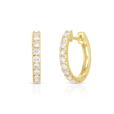 Ювелирные изделия Оружия 18K позолоченные CZ Sleeper Hoop для женщин 925 Sterling Silver
