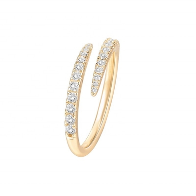14K покрытый золотом кубический цирконий открытый скруток Eternity Band Ring ECO Friendly