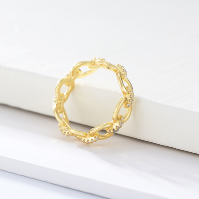 Деликатная цепь формы CZ бриллианты Eternity Rings 925 Sterling Silver для ювелирных изделий для мужчин