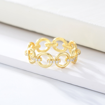 Деликатная цепь формы CZ бриллианты Eternity Rings 925 Sterling Silver для ювелирных изделий для мужчин