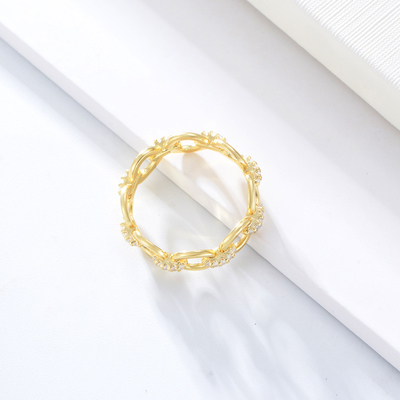 Деликатная цепь формы CZ бриллианты Eternity Rings 925 Sterling Silver для ювелирных изделий для мужчин