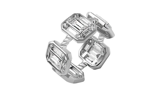 Смарагдовый белый женский Eternity Band Багует 18K золото 925 Sterling серебряные кольца
