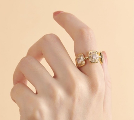 Смарагдовый белый женский Eternity Band Багует 18K золото 925 Sterling серебряные кольца