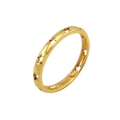 ТРЕНДИВНЫЙ СТИЛ Звездная половая Eternity Band Кольца в 925 серебряные ювелирные изделия с 18K золотой покрытие