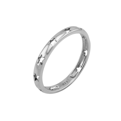 ТРЕНДИВНЫЙ СТИЛ Звездная половая Eternity Band Кольца в 925 серебряные ювелирные изделия с 18K золотой покрытие