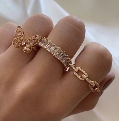 925 Стерлинговое Серебряное Кольцо 18K Женщины Кубические циркониевые кольца