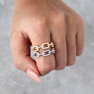 925 Стерлинговое Серебряное Кольцо 18K Женщины Кубические циркониевые кольца