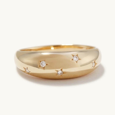 Eternity Band Rings бразильское золото 18K ювелирные изделия Звезда 925 Sterling Silver Dome Женское кольцо