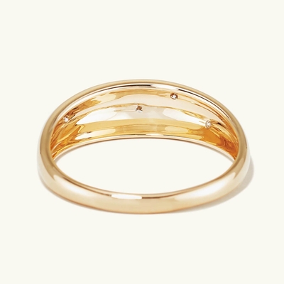 Eternity Band Rings бразильское золото 18K ювелирные изделия Звезда 925 Sterling Silver Dome Женское кольцо
