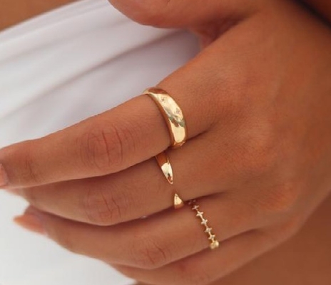 Eternity Band Rings бразильское золото 18K ювелирные изделия Звезда 925 Sterling Silver Dome Женское кольцо