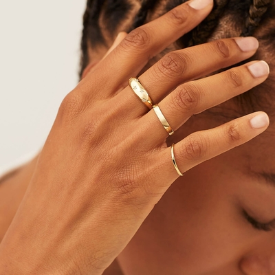 Eternity Band Rings бразильское золото 18K ювелирные изделия Звезда 925 Sterling Silver Dome Женское кольцо