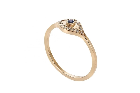 925 Sterling Silver Evil Eye Diamond Band Ring с серебряным покрытием классического стиля