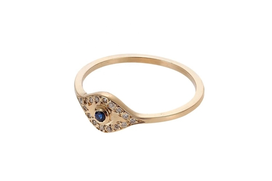 925 Sterling Silver Evil Eye Diamond Band Ring с серебряным покрытием классического стиля