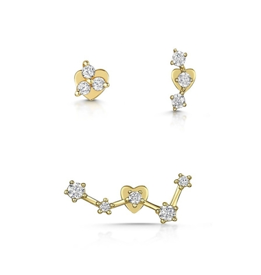 OEM Constella Stud Earrings 925 18k Белое золото