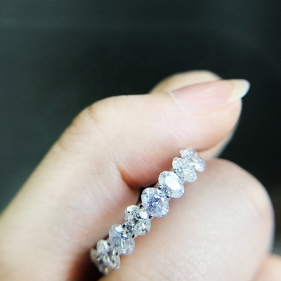 Чистый CZ Овальный Eternity Band Кольцо Женское Золото