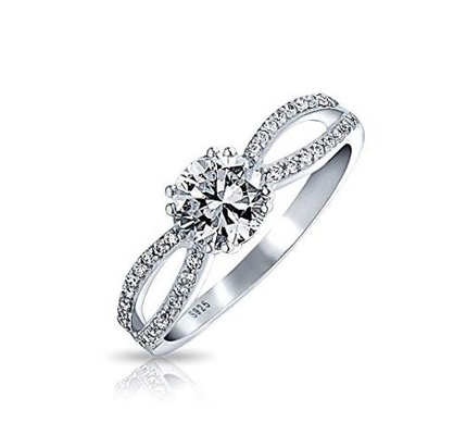 925 Sterling Silver Ring Micron Pave White Gold Plated для женщин Свадебные помолвки