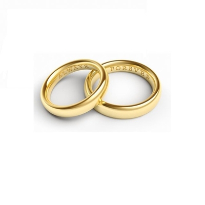 US Size 5 Custom Design Comfort Fit Gold Plated Plain Silver Wedding Rings for No Stone (Золотопокрытые серебряные обручальные кольца без камня)