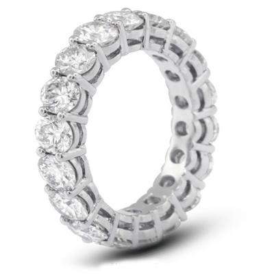 925 Стерлинговое серебро 4 мм CZ Eternity Band Ring Экологически чистый Да Пластировка Розовое золото