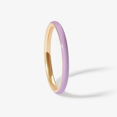 Розовый эмалированный 18K золото покрытые кольца твердые 925 Sterling серебряные кольца