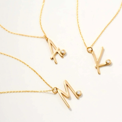 Безельный набор Белый первоначальный подвесок Unisex 925 Sterling Silver Персональное ожерелье